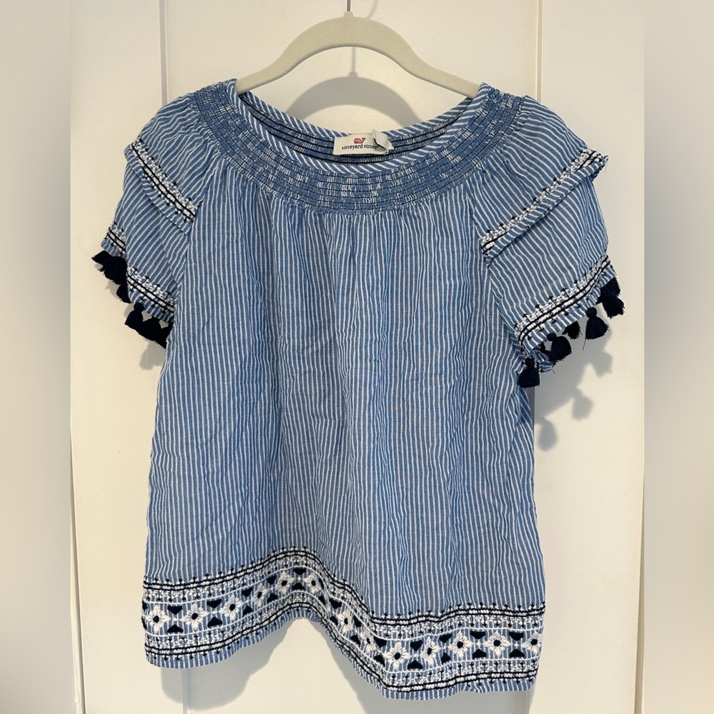 Vineyard Vibes embroidered top